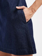 Kotty Women Blue Denim Sleeveless Shift Dress