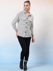  Kotty Checked Shawl Collar Coats

