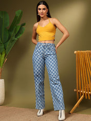 Kotty Women Straight Fit High-Rise Stretchable Jeans