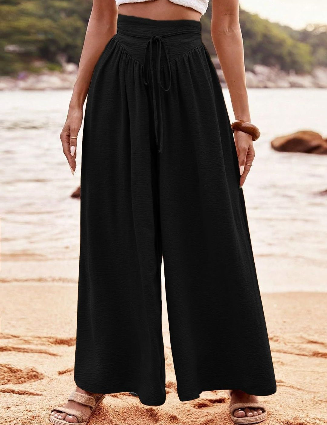 Kotty Women Wide Leg High-Rise Easy Wash Trousers