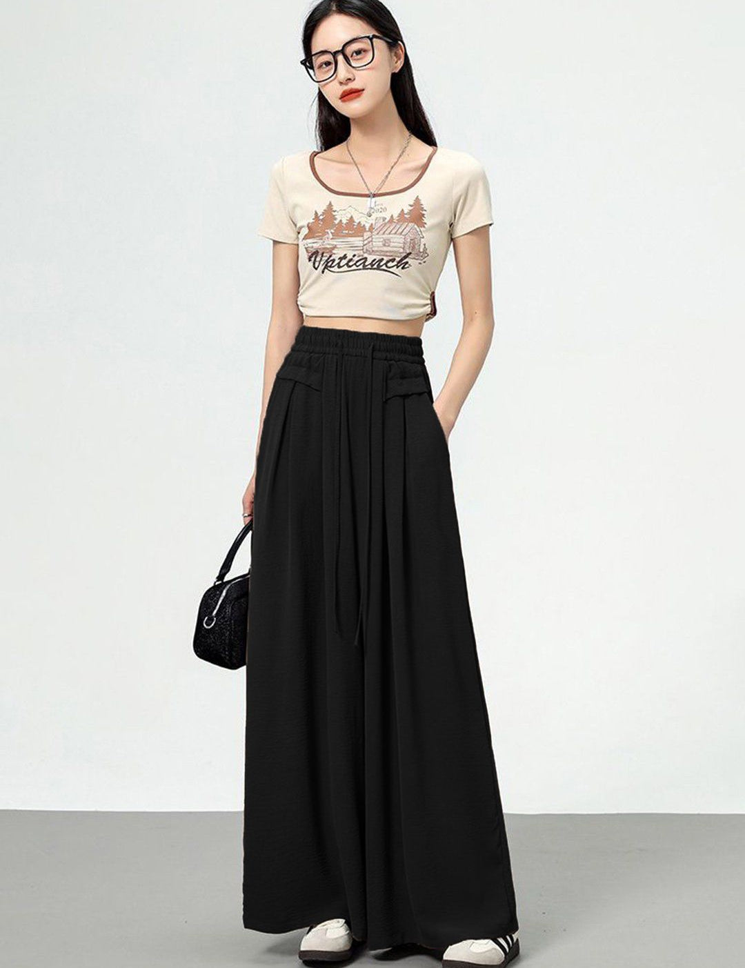 Kotty Women Loose Fit High-Rise Easy Wash Pleated Trousers