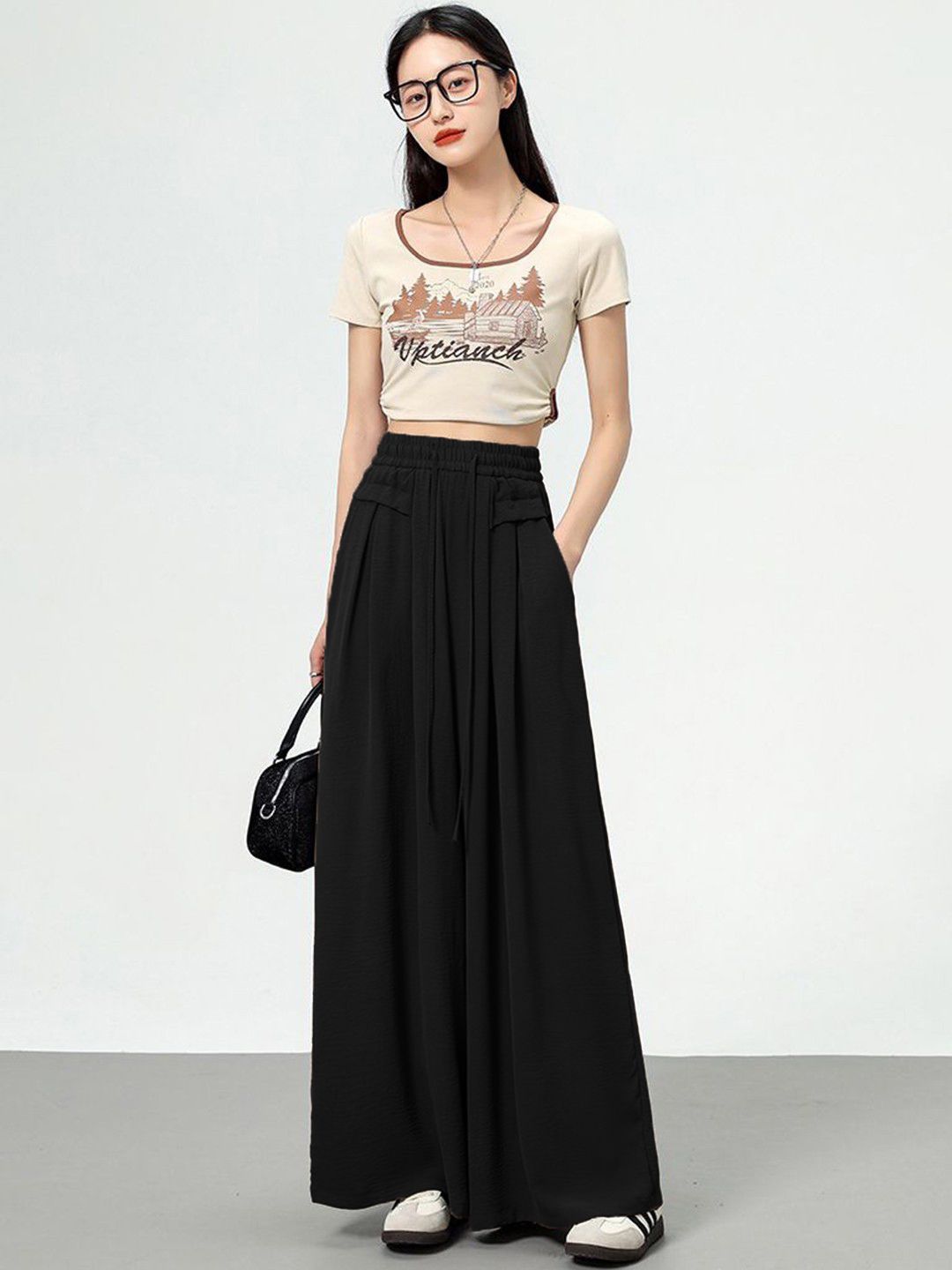 Kotty Women Loose Fit High-Rise Easy Wash Pleated Trousers