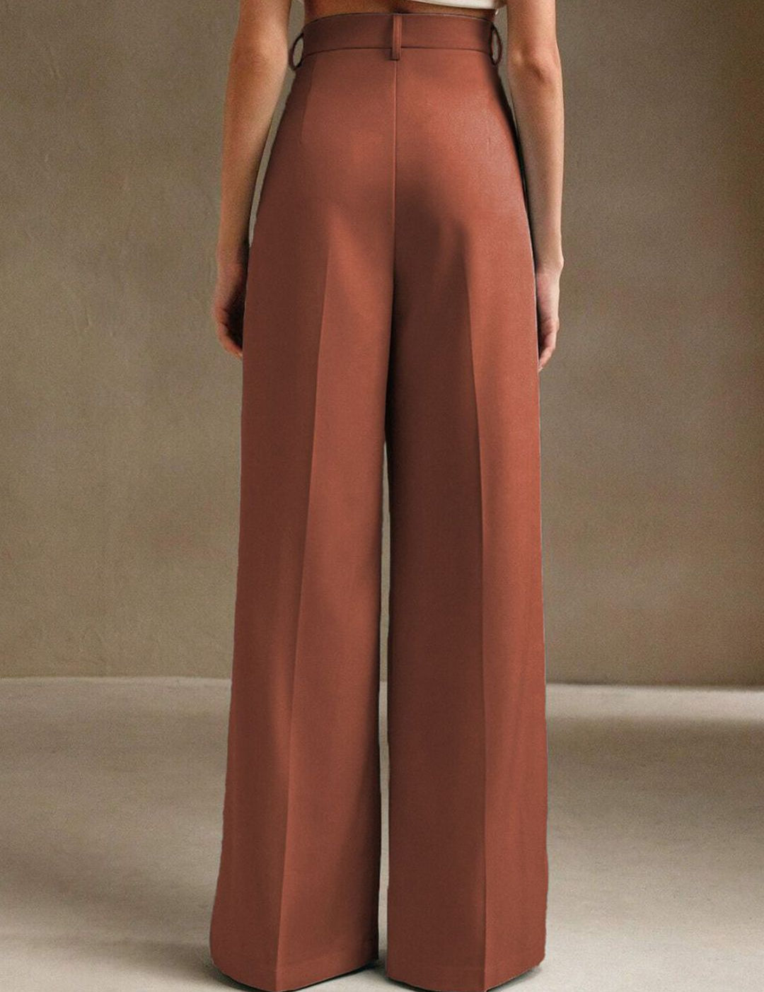 Kotty Women Straight Fit High-Rise Easy Wash Pleated Cotton Trousers