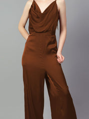 Kotty Women Solid Cowl Neck Basic Jumpsuit