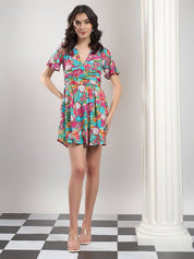 Kotty Women Floral Printed Fit & Flare Mini Dress