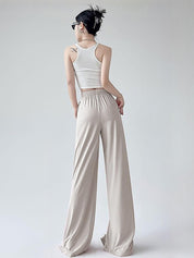 Kotty Women  Wide-Leg High-Rise Side Slits Trouser