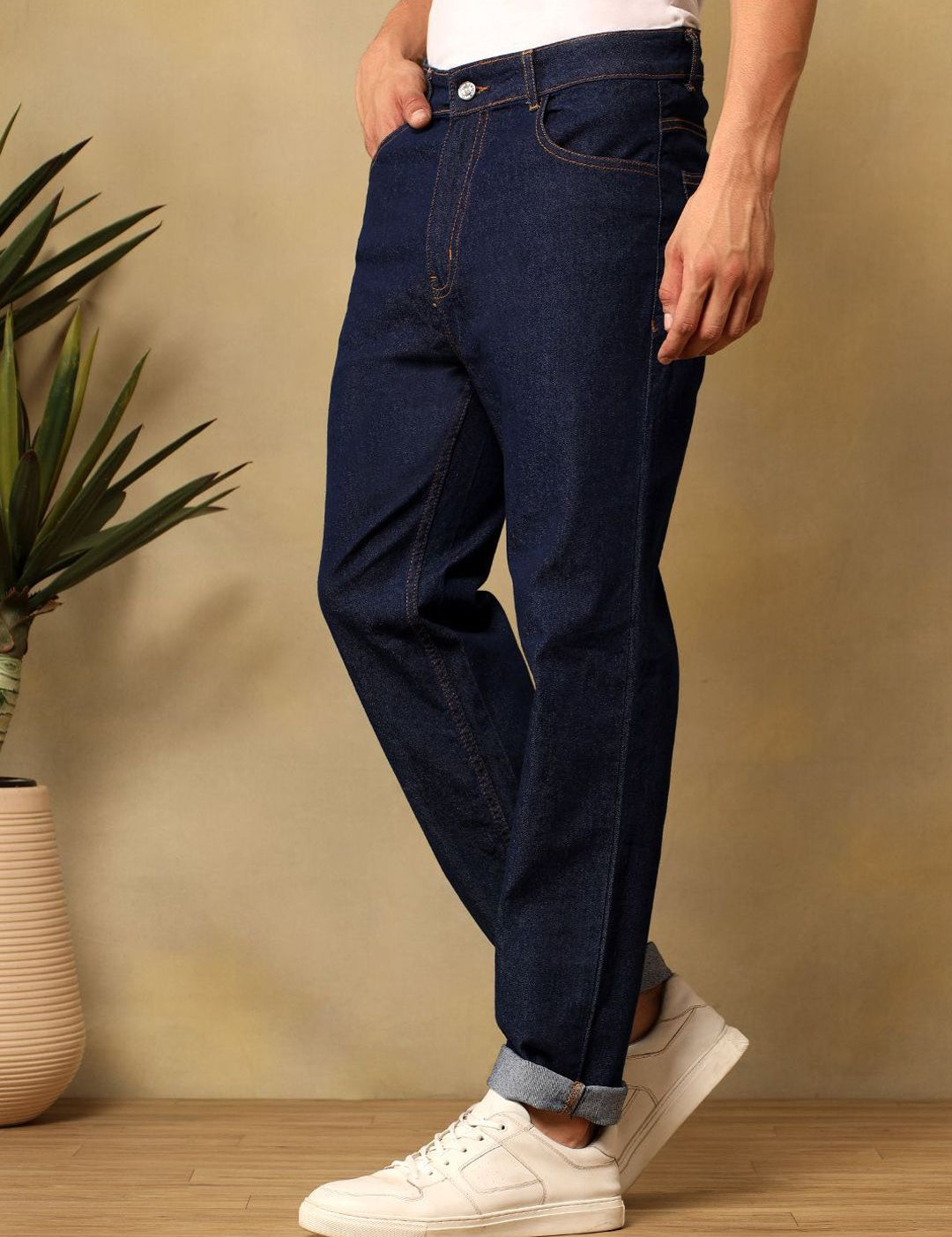 Kotty Men Regular Fit Mid-Rise Stretchable Jeans