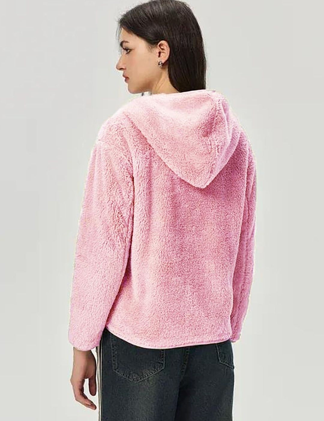 Kotty Women Hooded Self Design Open Front Jacket