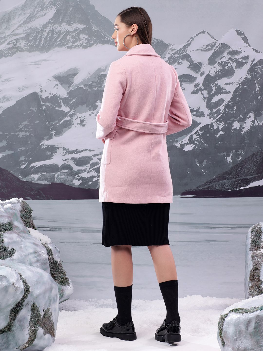 Kotty Notched Lapel Double-Breasted Overcoat