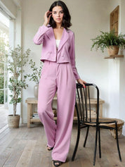 Kotty Lapel Collar Long Sleeves Coat With Trouser 