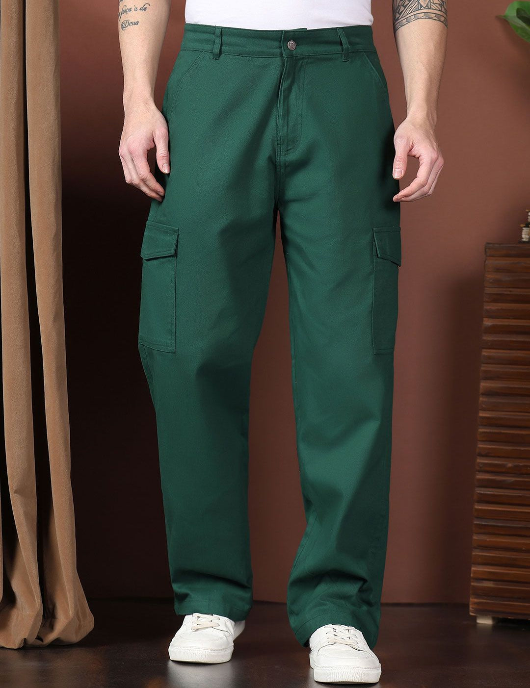 Kotty Men Relaxed Easy Wash Cargos Trousers
