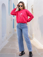 Kotty Women Graphic Printed Long Sleeves Sweatshirt