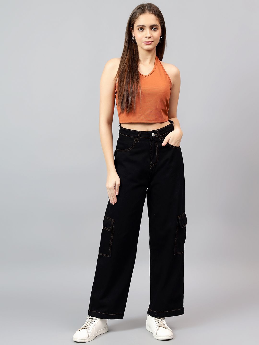 Kotty Women Straight Fit High-Rise Stretchable Jeans