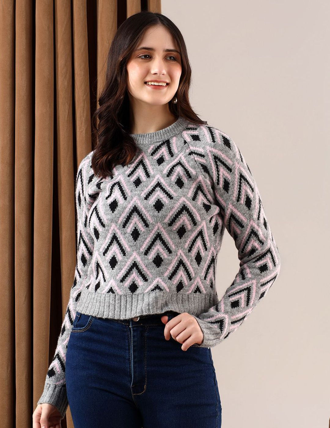 Kotty Women Printed Crop Pullover