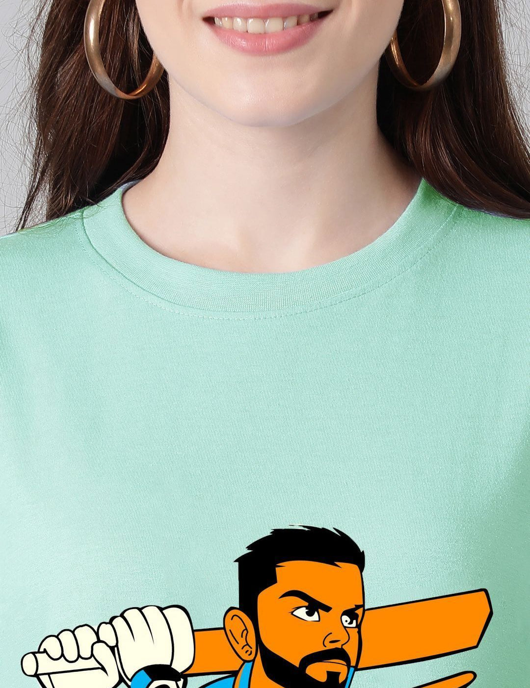 Kotty Women Graphic Printed Round Neck Cotton Oversized T-shirt