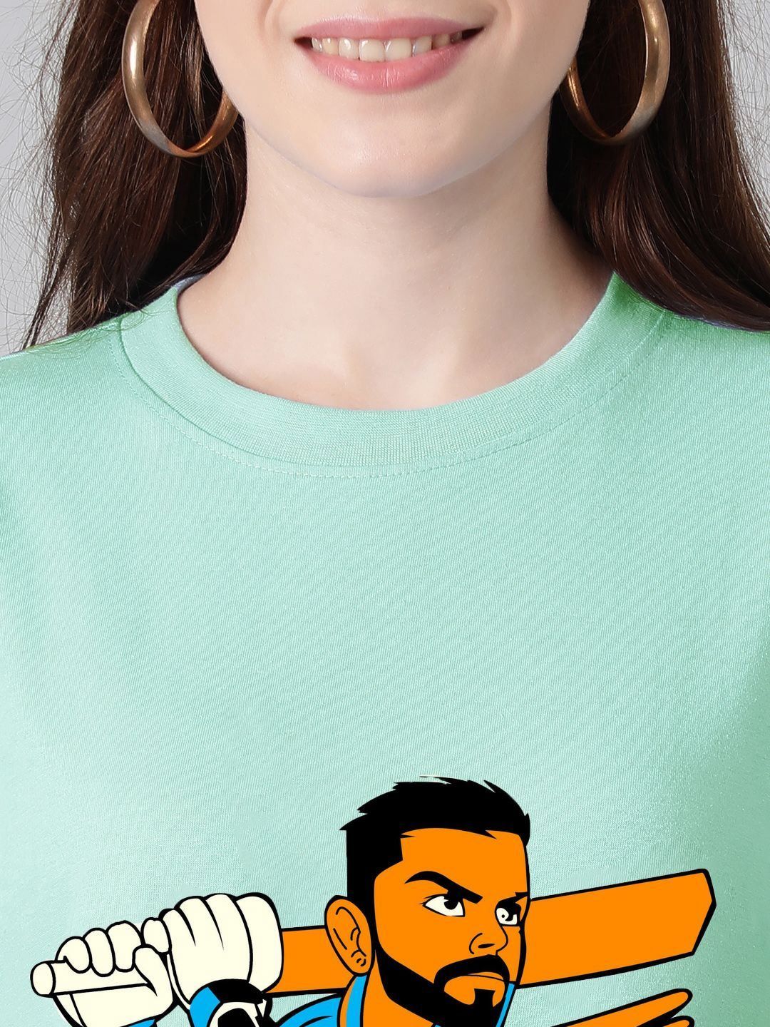 Kotty Women Graphic Printed Round Neck Cotton Oversized T-shirt