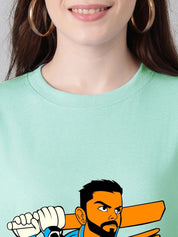 Kotty Women Graphic Printed Round Neck Cotton Oversized T-shirt