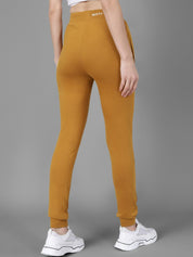 Kotty Women Mustard Yellow & White Printed Joggers