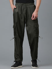Kotty Men Relaxed Low-Rise Easy Wash Cargos Trousers