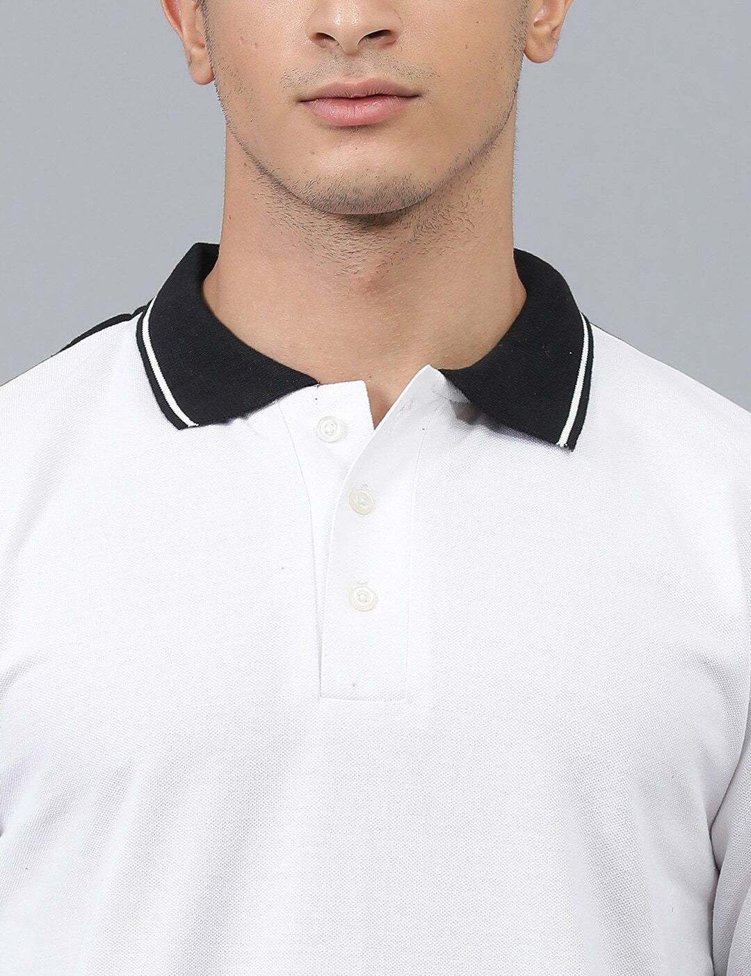 Kotty Colourblocked Polo Collar Cotton T-shirt