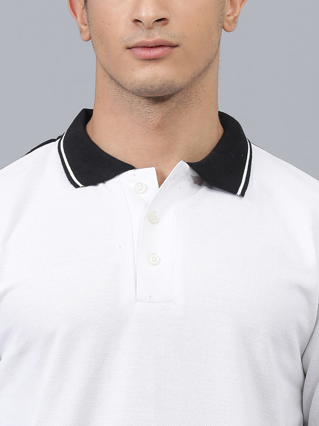 Kotty Colourblocked Polo Collar Cotton T-shirt