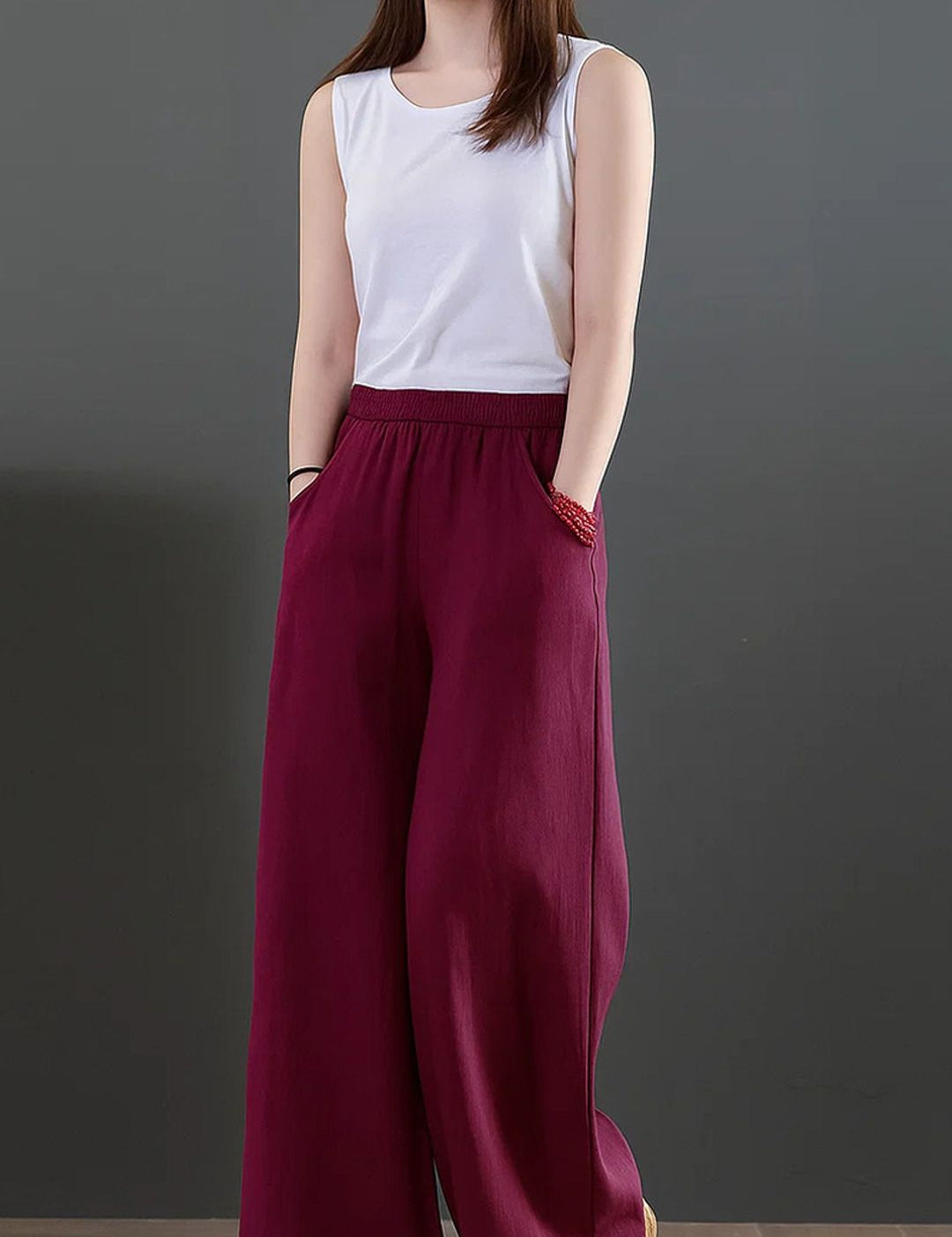 Kotty Women Solid Loose Fit High-Rise Trousers