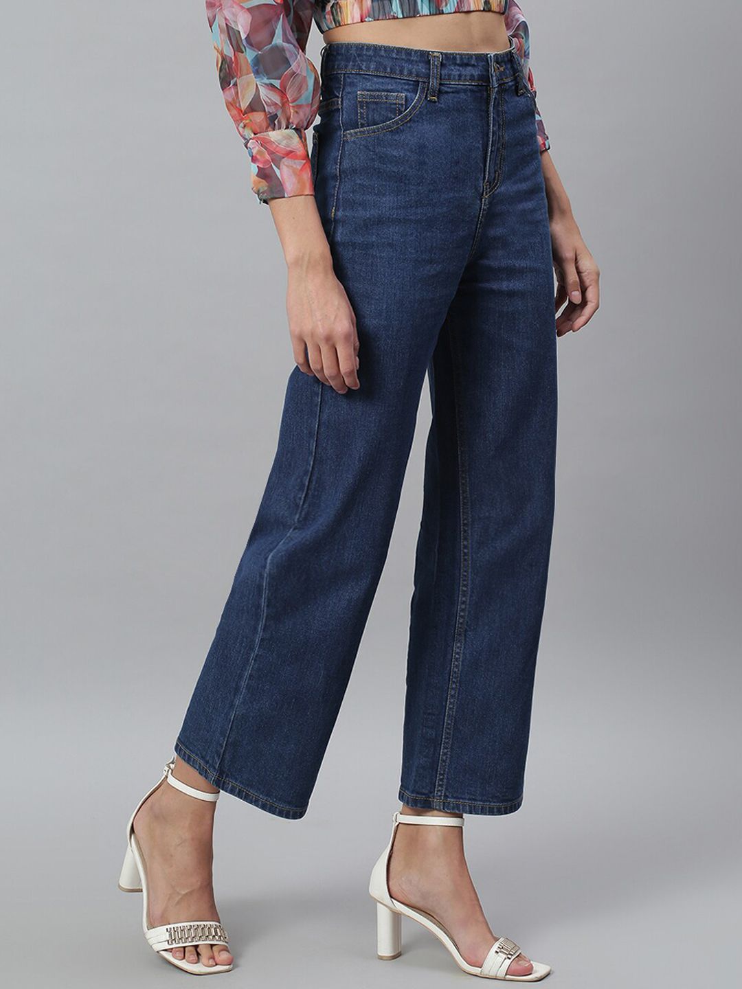 Kotty Women Blue Flared High-Rise Stretchable Jeans