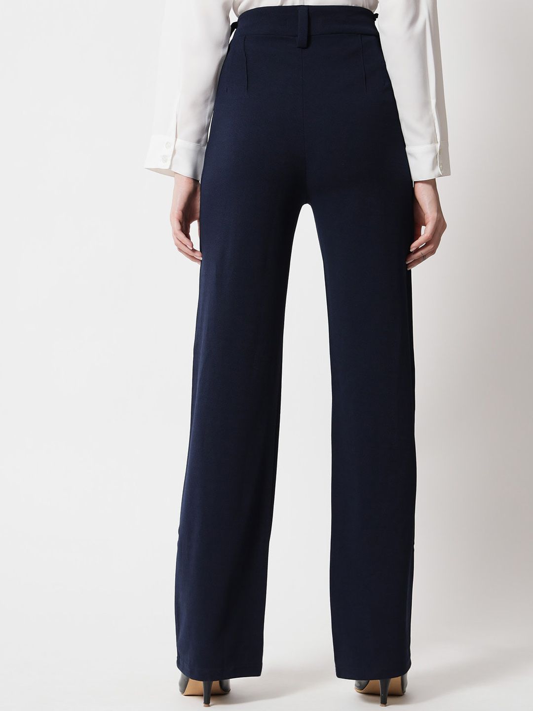 Kotty Women Pack Of 2 Relaxed Straight Leg Fit High-Rise Easy Wash Trousers