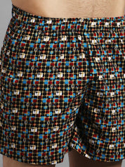 Kotty Men Black & Blue Printed Boxers KTTMENSBOXER52S