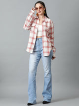 Kotty Tartan Checks Spread Collar Casual Shirt