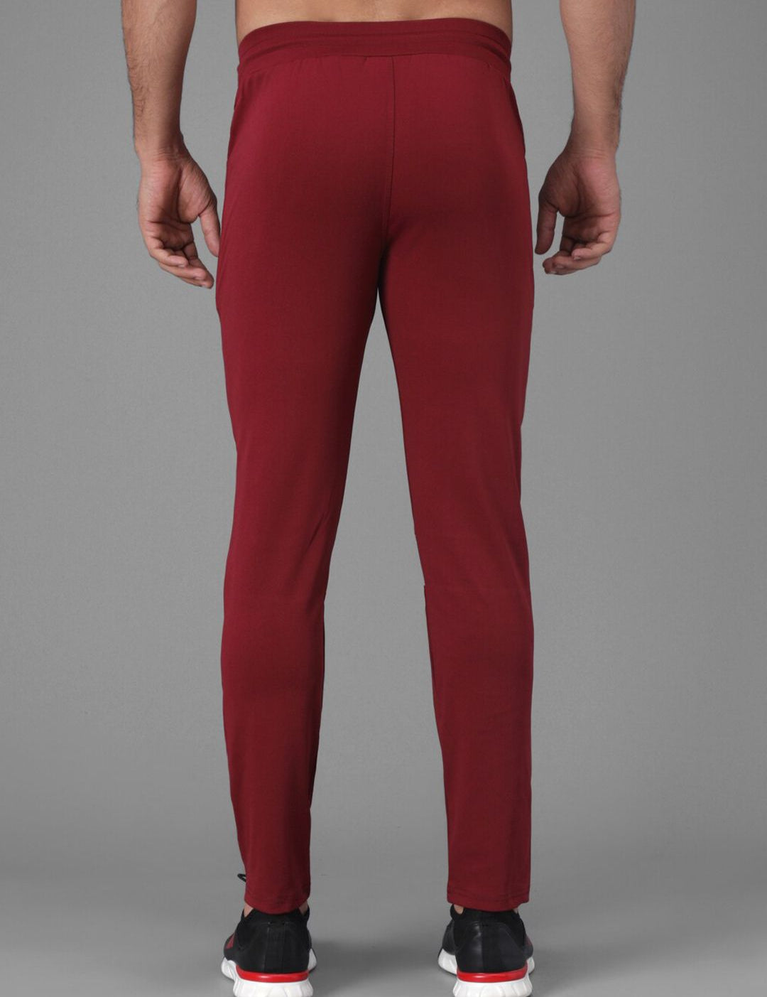 Kotty Men Maroon Straight Fit Colourblocked Track Pants
