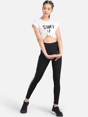 Kotty Women Black & White Printed Tights