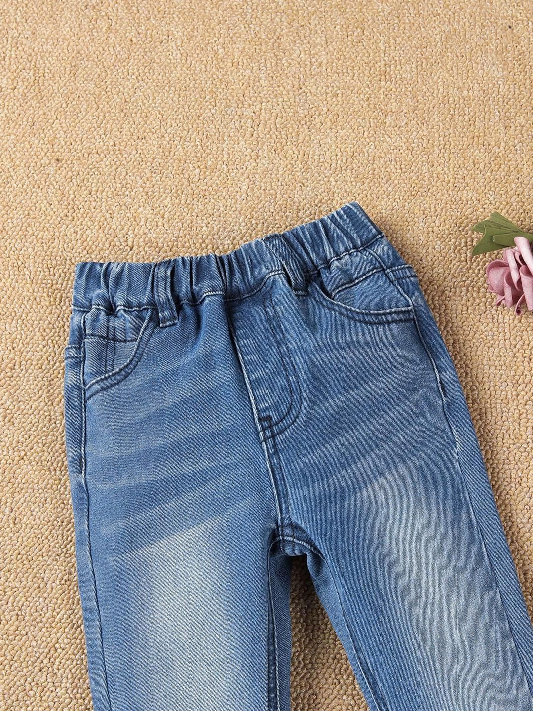 Kotty Girls Jean Clean Look Heavy Fade Whiskers Stretchable Jeans