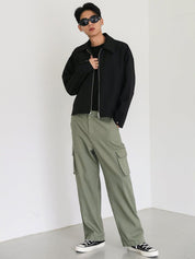 Kotty Men Relaxed Low-Rise Easy Wash Cargos Trousers
