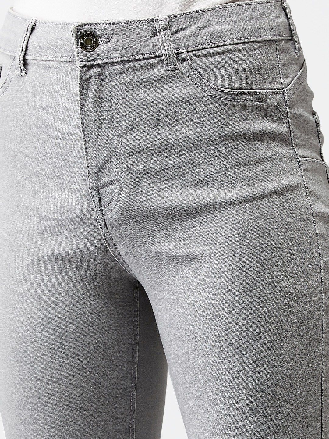 Kotty Women Grey Skinny Fit High-Rise Clean Look Jeans