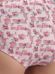 Kotty Women Pink & White Printed Hipster Briefs KTTWOMENSPANTY380