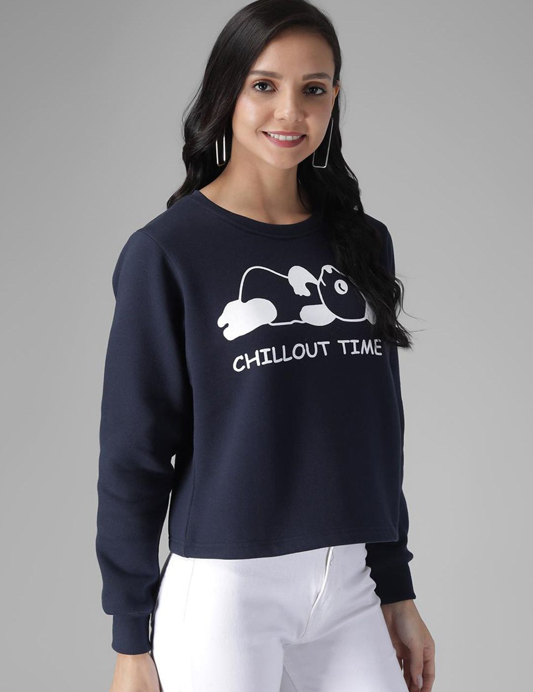 Kotty Women Blue Printed Sweatshirt