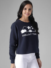 Kotty Women Blue Printed Sweatshirt