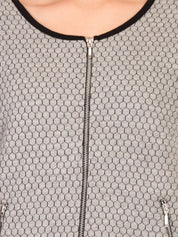 Kotty Women Grey Self Design Tailored Jacket