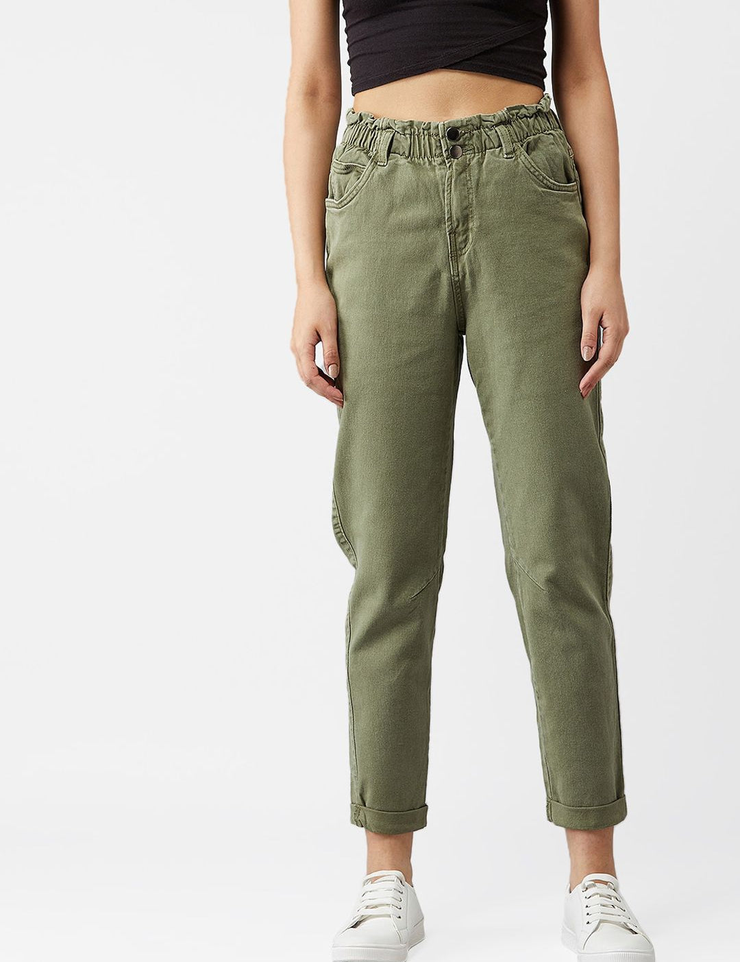 Kotty Women Olive Green Skinny Fit Jeans