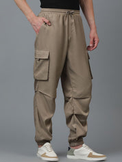 Kotty Men Relaxed Low-Rise Easy Wash Cargos Trousers