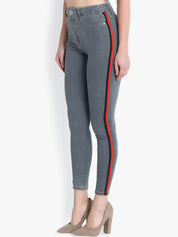 Kotty Women Grey Skinny Fit High-Rise Clean Look Jeans