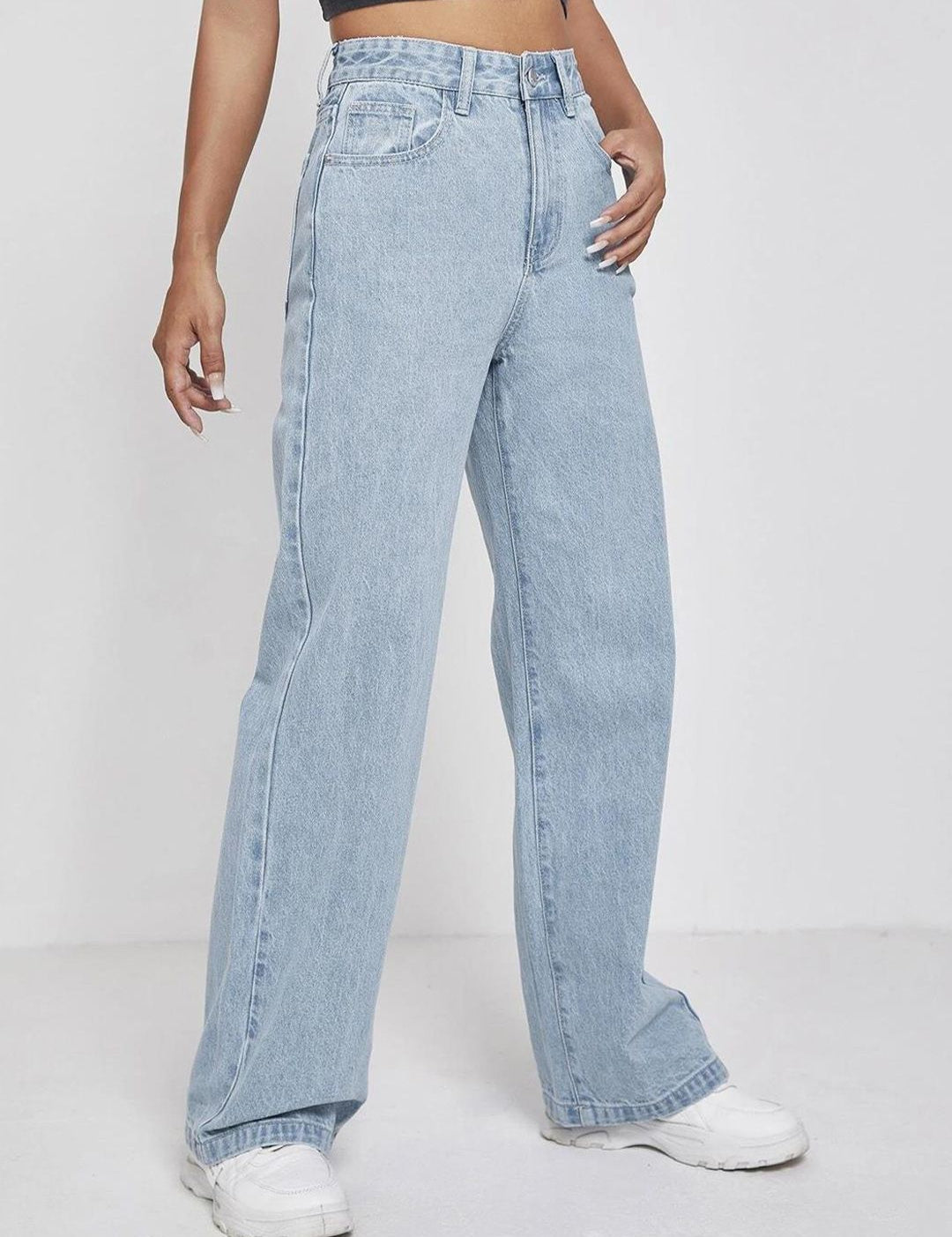 Kotty Women Jean Straight Fit High-Rise Clean Look Stretchable Jeans