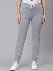 Kotty Women Grey Solid Straight-Fit Joggers