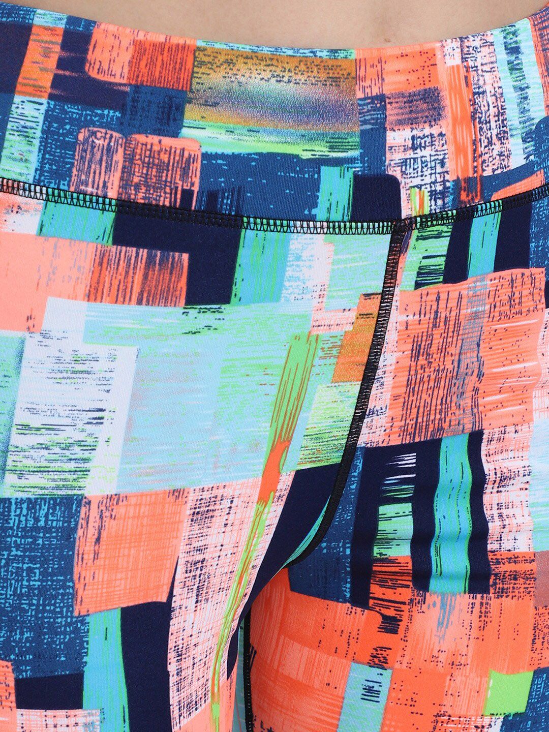 Kotty Women Blue & Orange Printed Tights