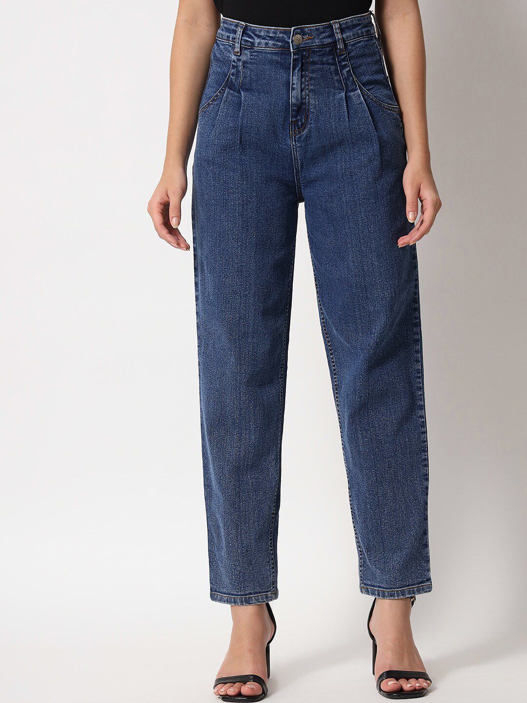 Kotty Women Blue Medium Shade Straight Fit Jeans