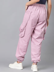 CURVE BY KOTTY Women Relaxed High-Rise Easy Wash Cargos Trouser