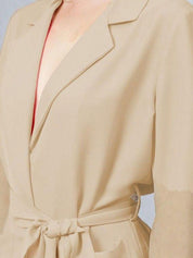 Kotty Beige Notch Lapel Collar Blazer With Trousers