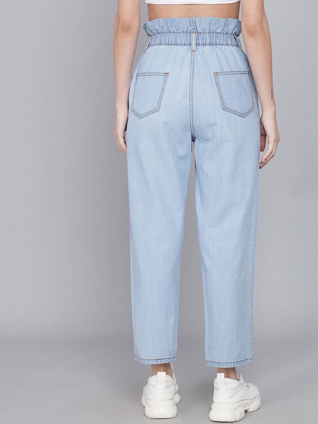 Kotty Women Blue Boyfriend Fit High-Rise Jeans