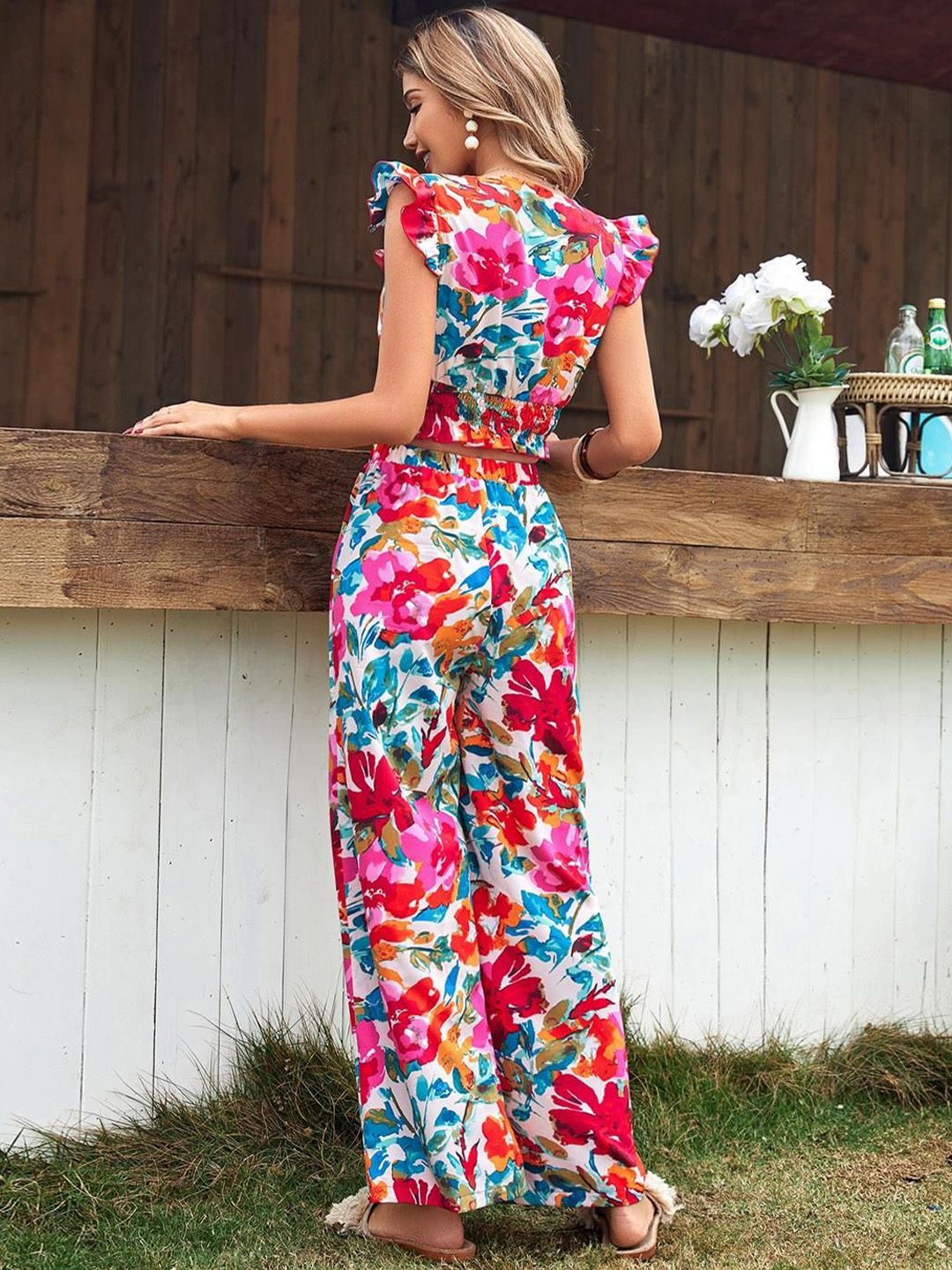 Kotty Floral Printed Top With Trouser 